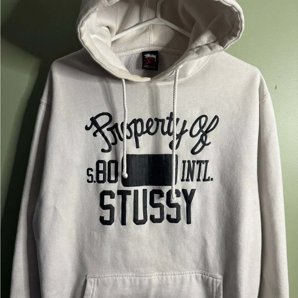 Stussy White Mens Hoodie (XL) - Picture 2 of 5